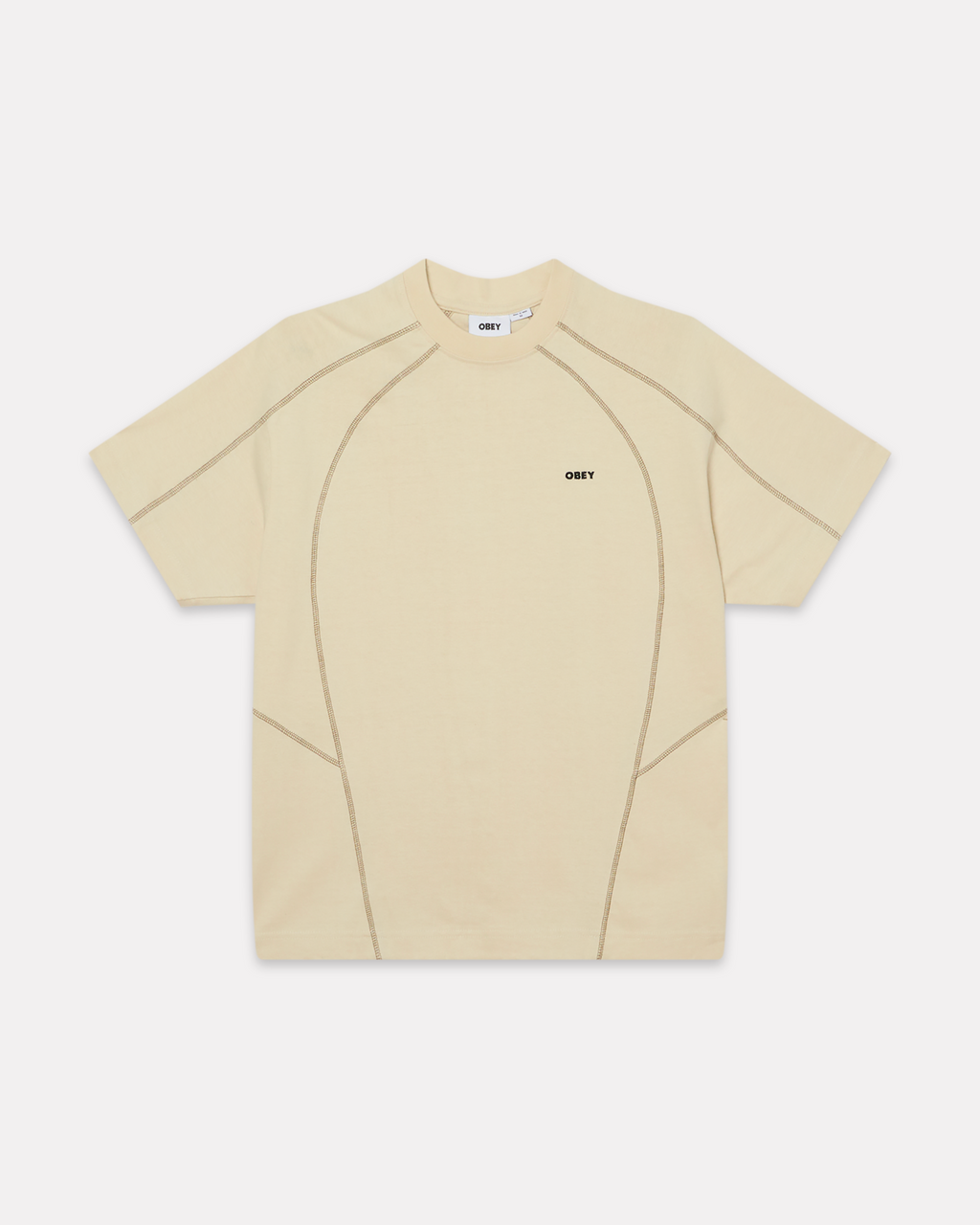Obey - Contrast stitch tee silver birch