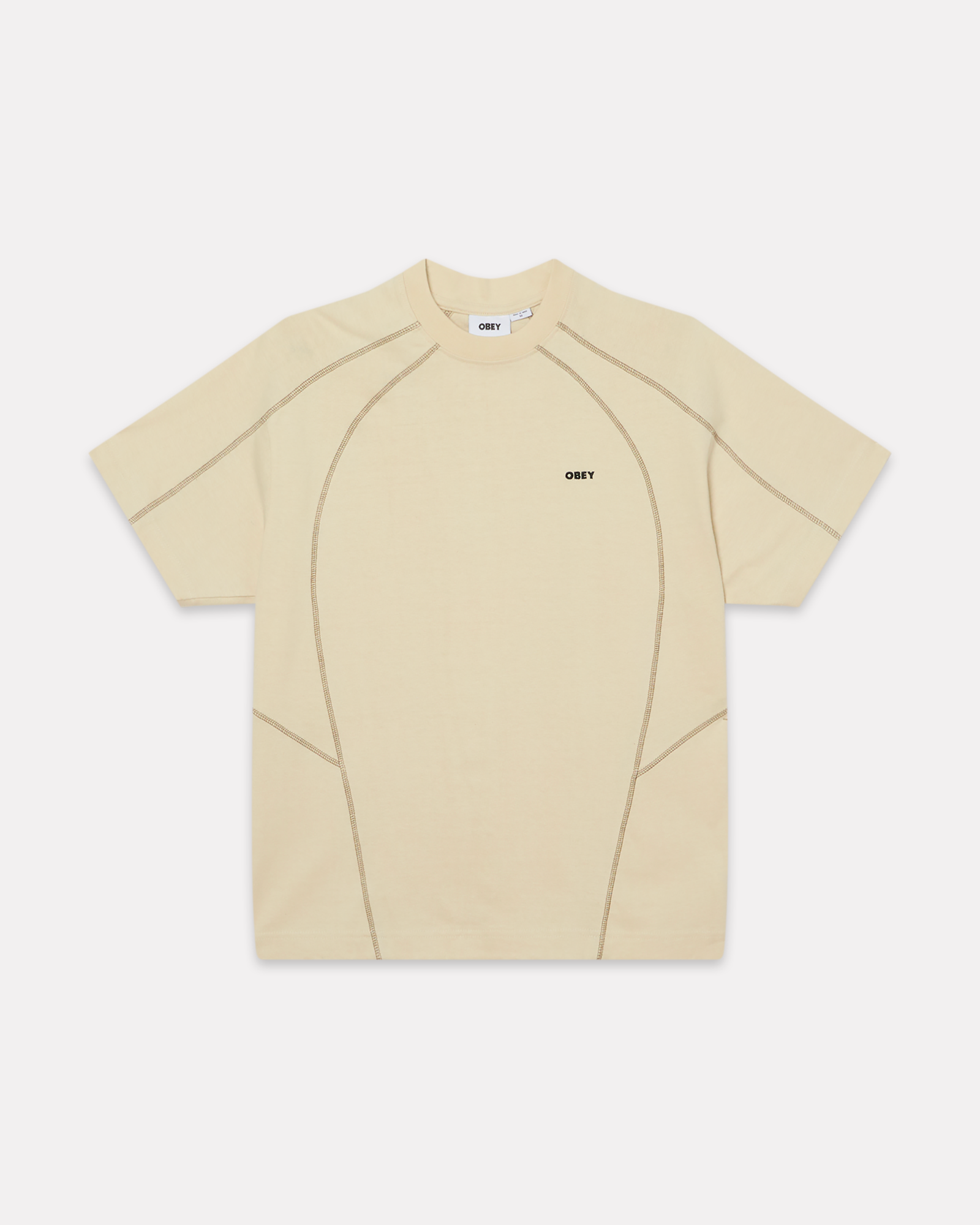Obey - Contrast stitch tee silver birch