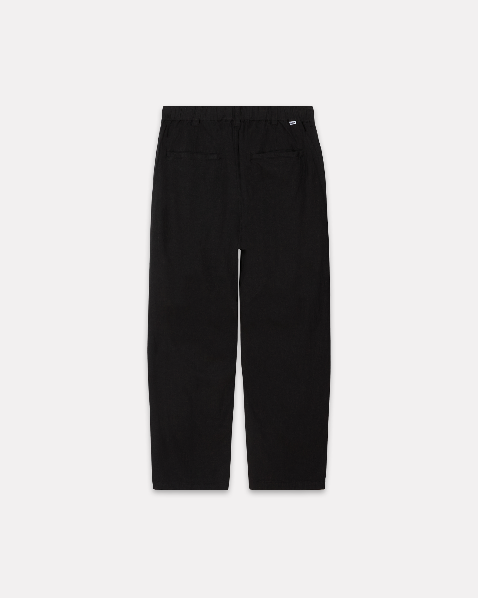 Obey - Foster pleated linen pant black