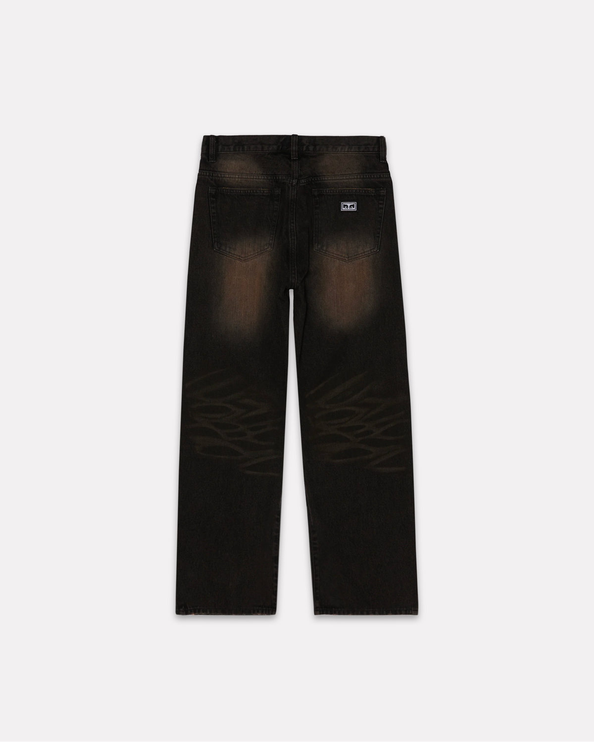 Obey - Studded boxcar straight leg denim black rust wash
