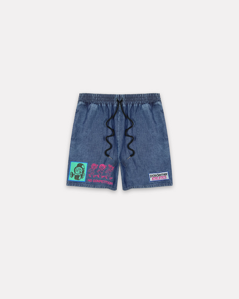 PAS DE MER - ATHLETICS SHORTS DENIM