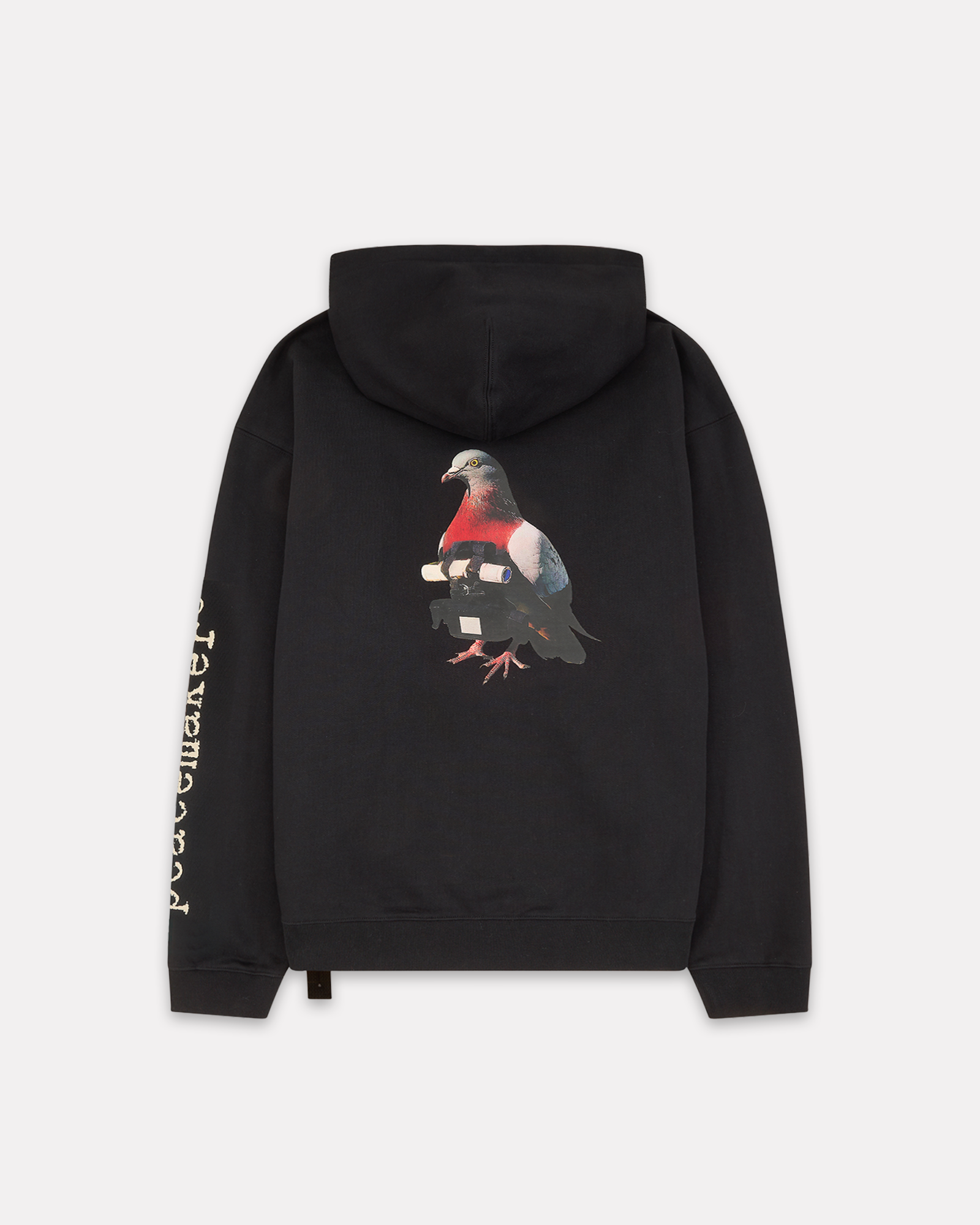PEACEMAKER BY OAMC -  LOOSE FIT HOODIE PIGEON PRINT BLACK
