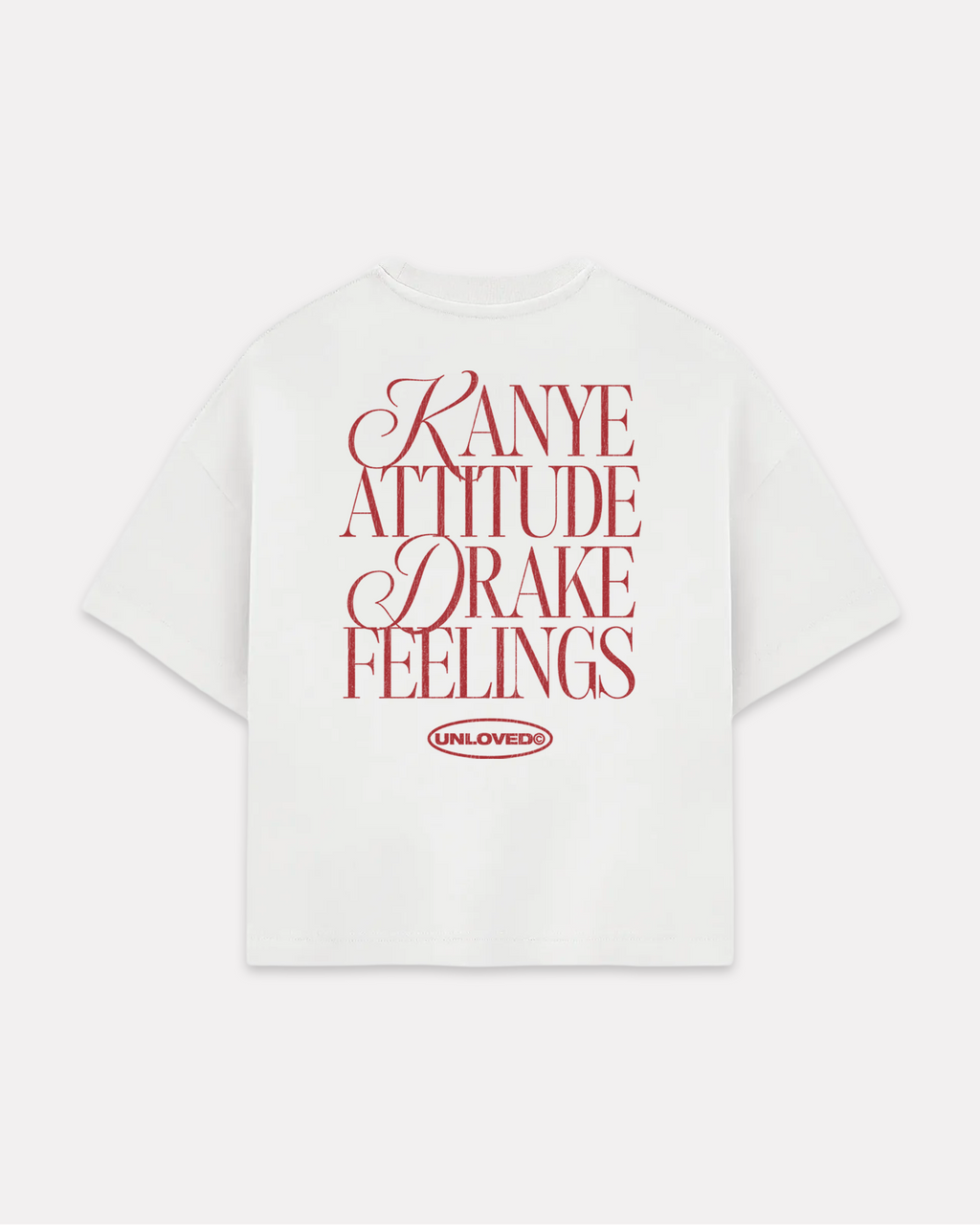 Unloved - Kanye Drake boxy tee bianco