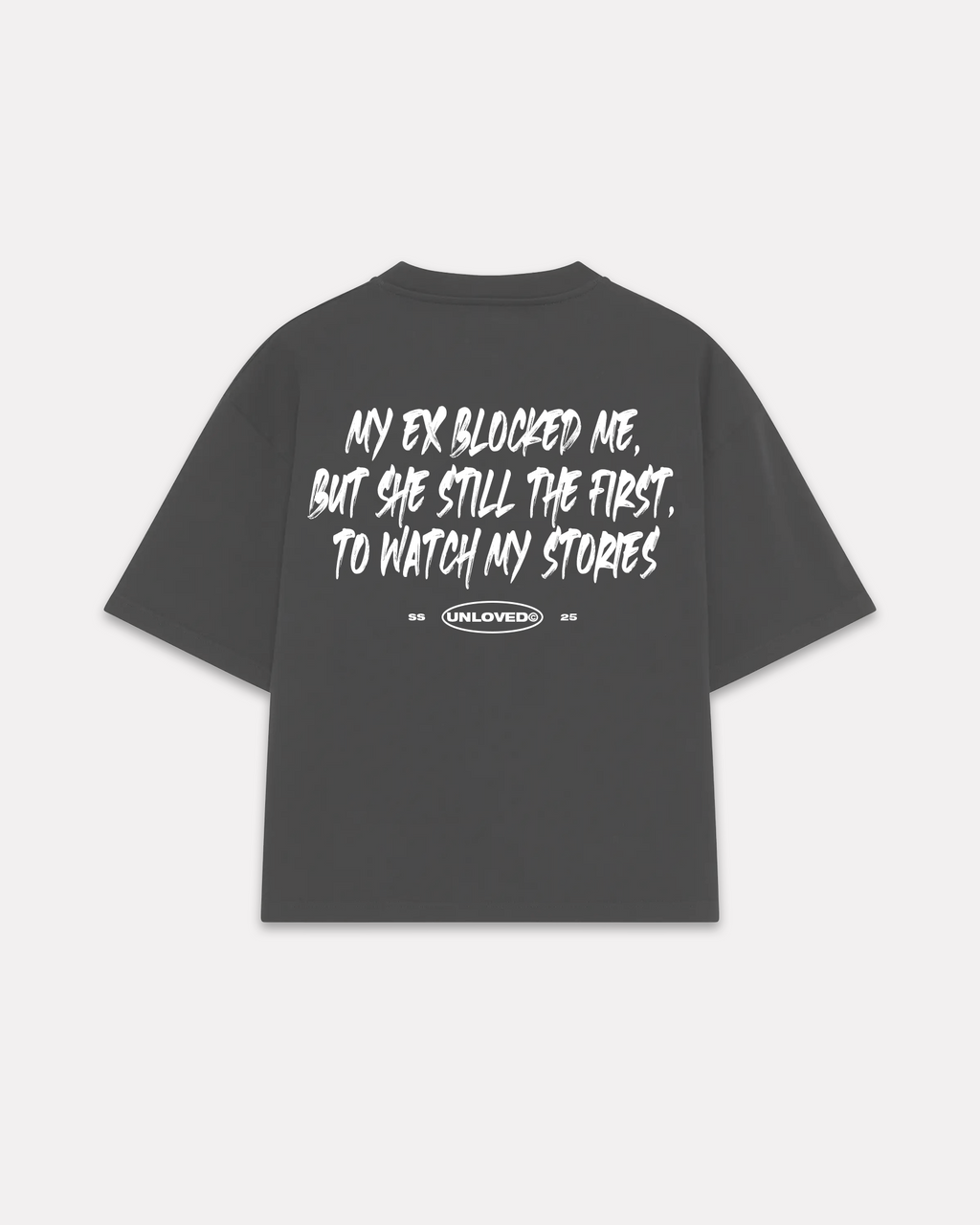 UNLOVED - THE EX BOXY TEE GRIGIA