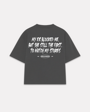 UNLOVED - THE EX BOXY TEE GRIGIA