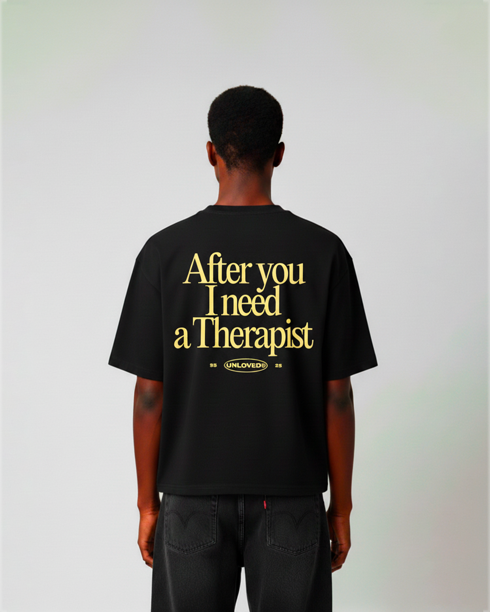 Unloved - Therapist boxy tee nera