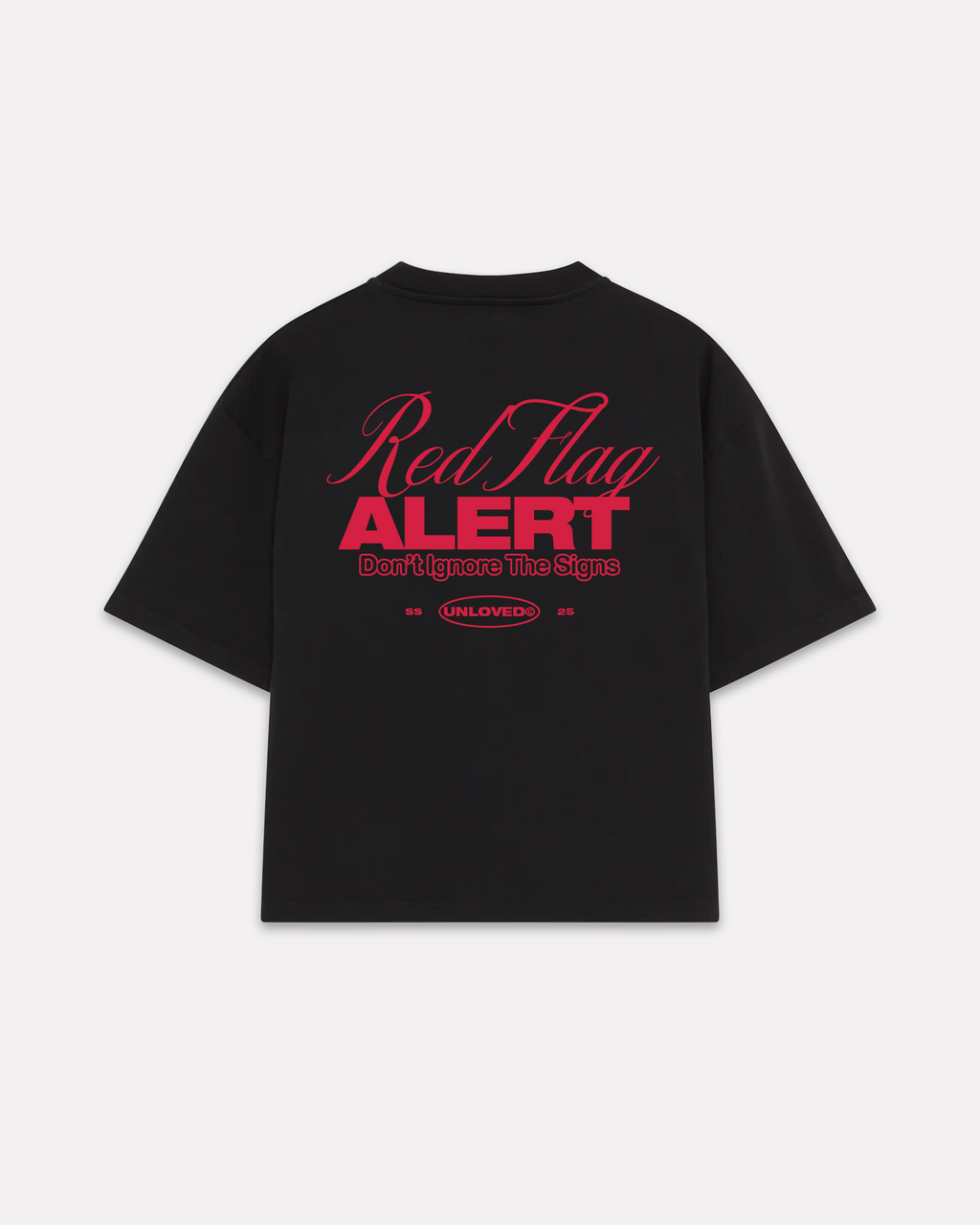 UNLOVED - RED FLAG BOXY TEE NERA