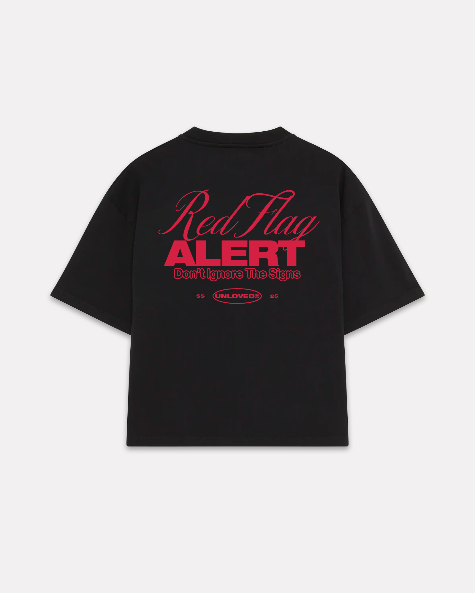 Unloved - Red flag boxy tee nera