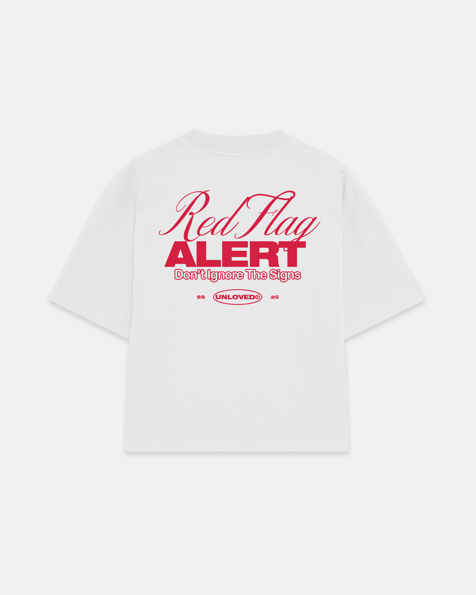 Unloved - Red flag boxy tee bianca