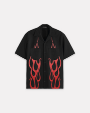 VISION OF SUPER - RED FLAMES SHIRT NERO