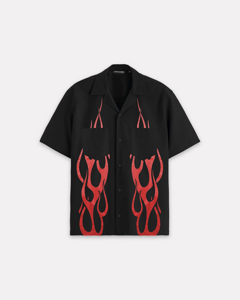 VISION OF SUPER - RED FLAMES SHIRT NERO
