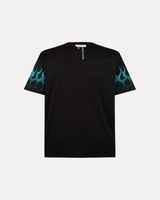 VISION OF SUPER - BLACK TSHIRT WITH TIFFANY FLAMES