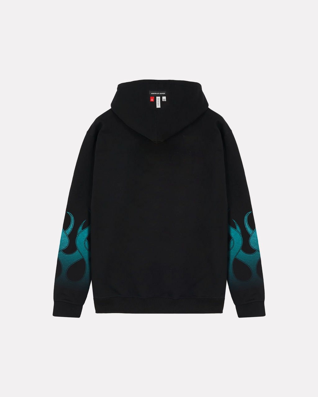 VISION OF SUPER - BLACK HOODIE WITH TIFFANY FLAMES