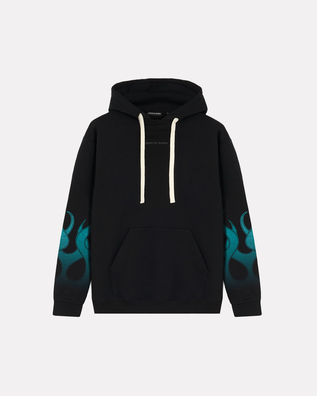 VISION OF SUPER - BLACK HOODIE WITH TIFFANY FLAMES