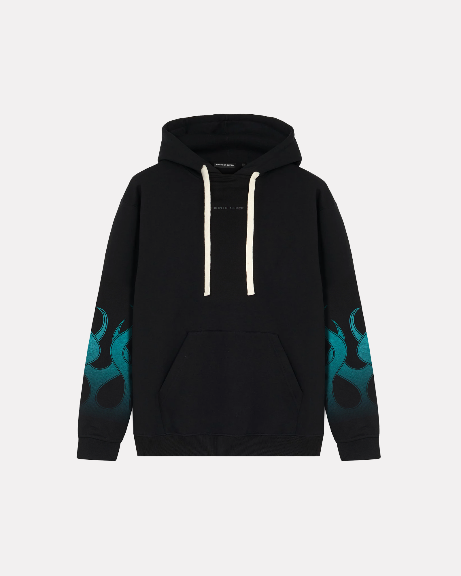 VISION OF SUPER - BLACK HOODIE WITH TIFFANY FLAMES