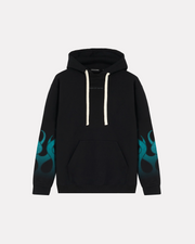 VISION OF SUPER - BLACK HOODIE WITH TIFFANY FLAMES