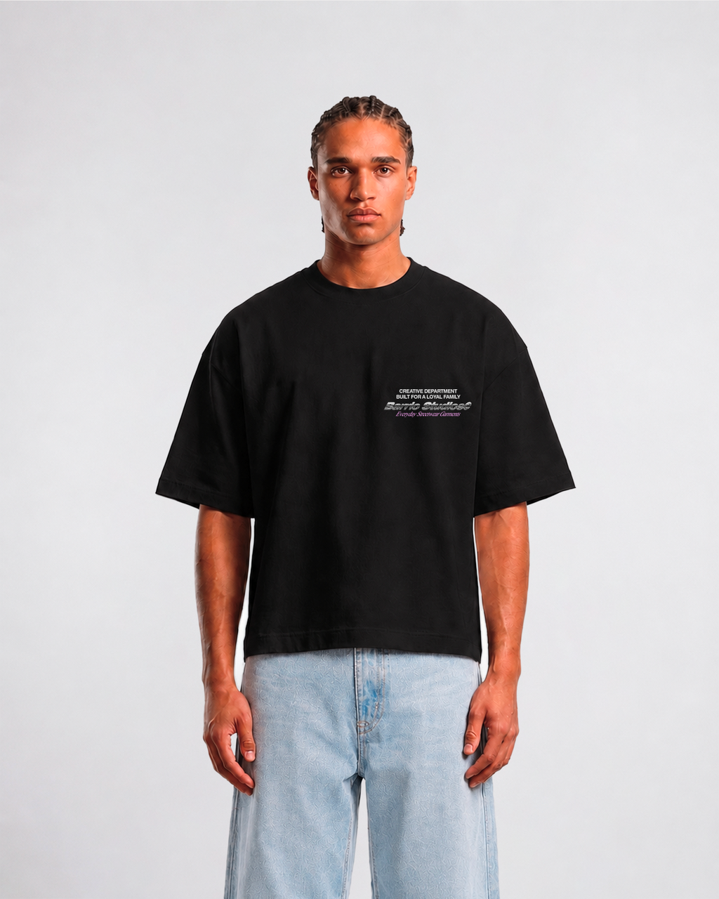 Barrio Studios - Chrome logo boxy tee nero