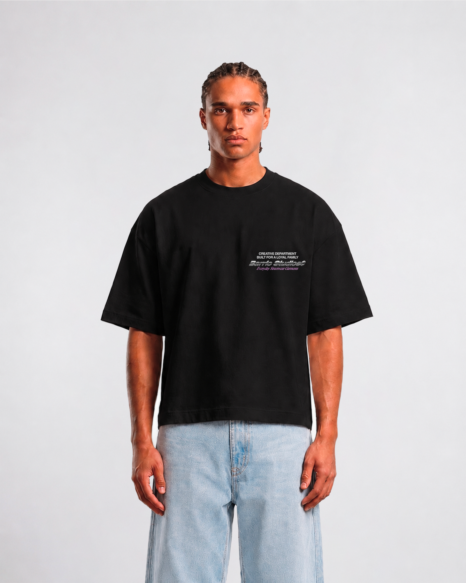 Barrio Studios - Chrome logo boxy tee nero