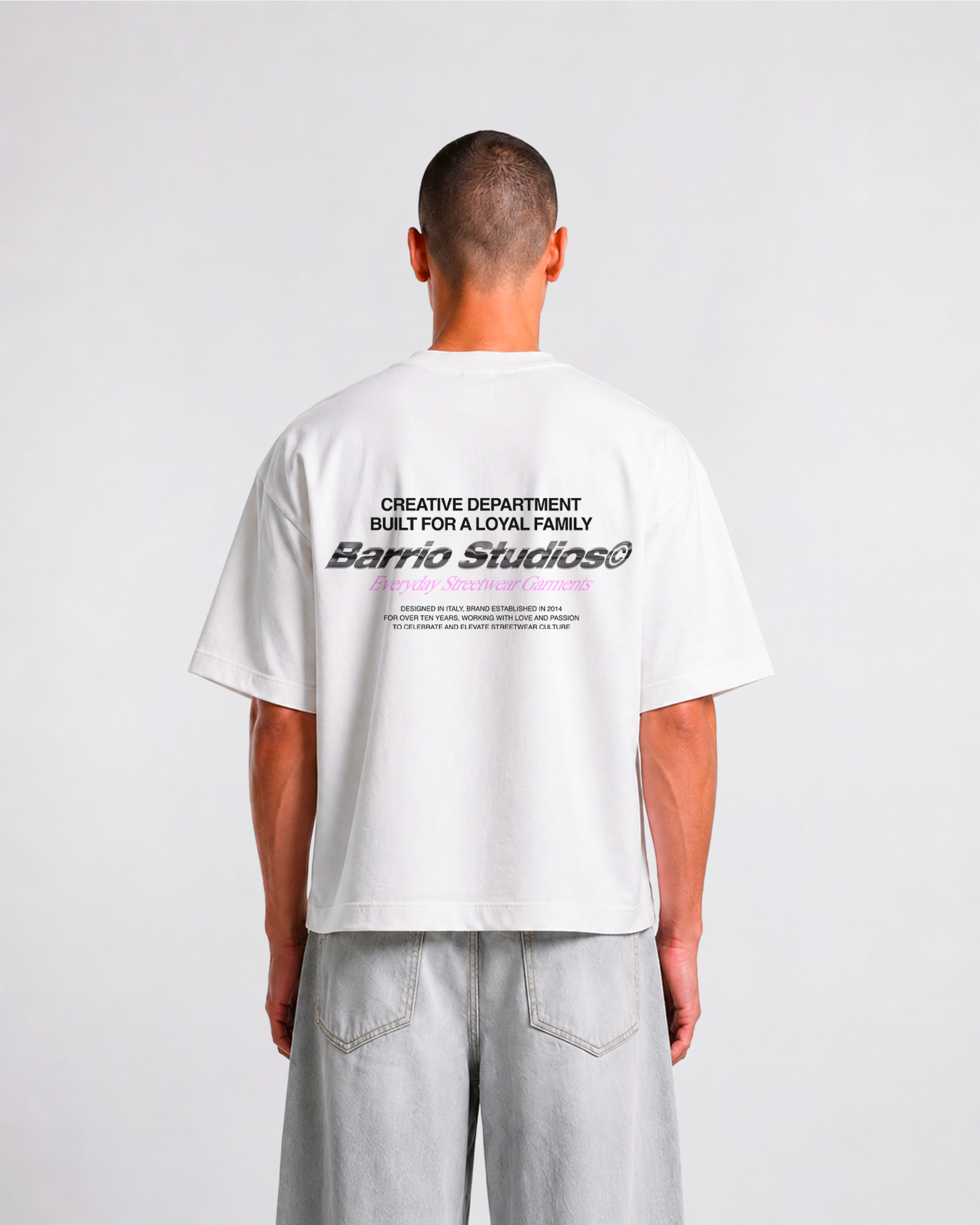 Barrio Studios - Chrome logo boxy tee bianco