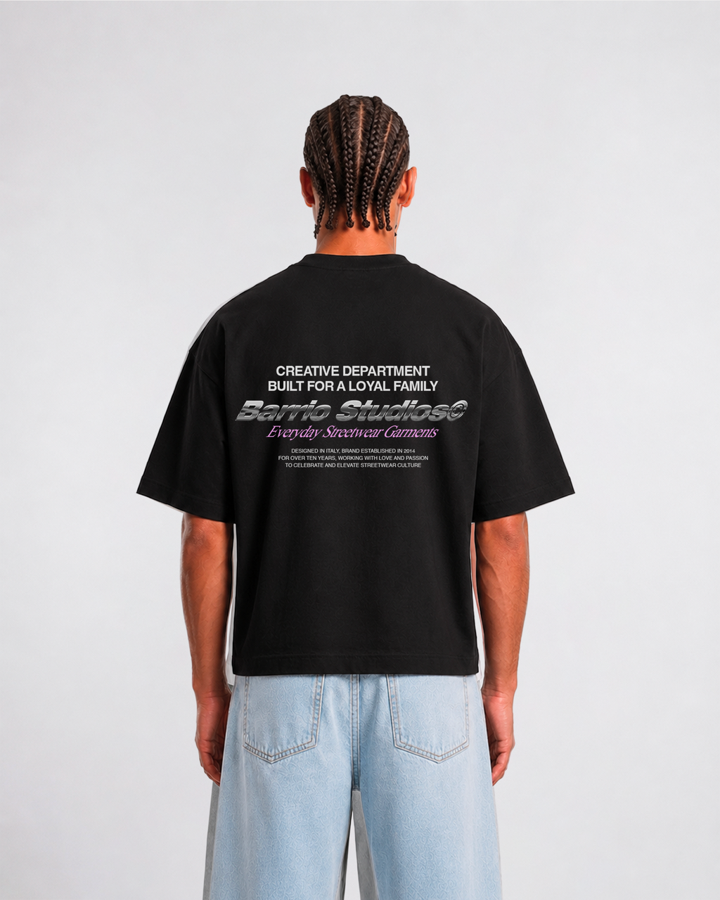 Barrio Studios - Chrome logo boxy tee nero