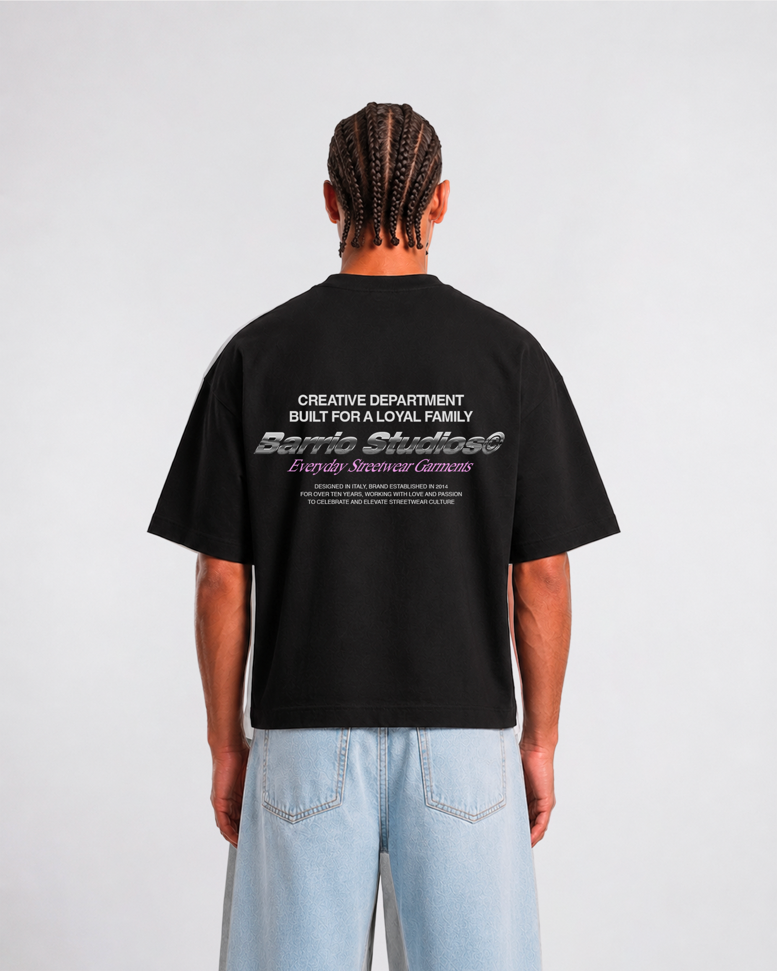 Barrio Studios - Chrome logo boxy tee nero