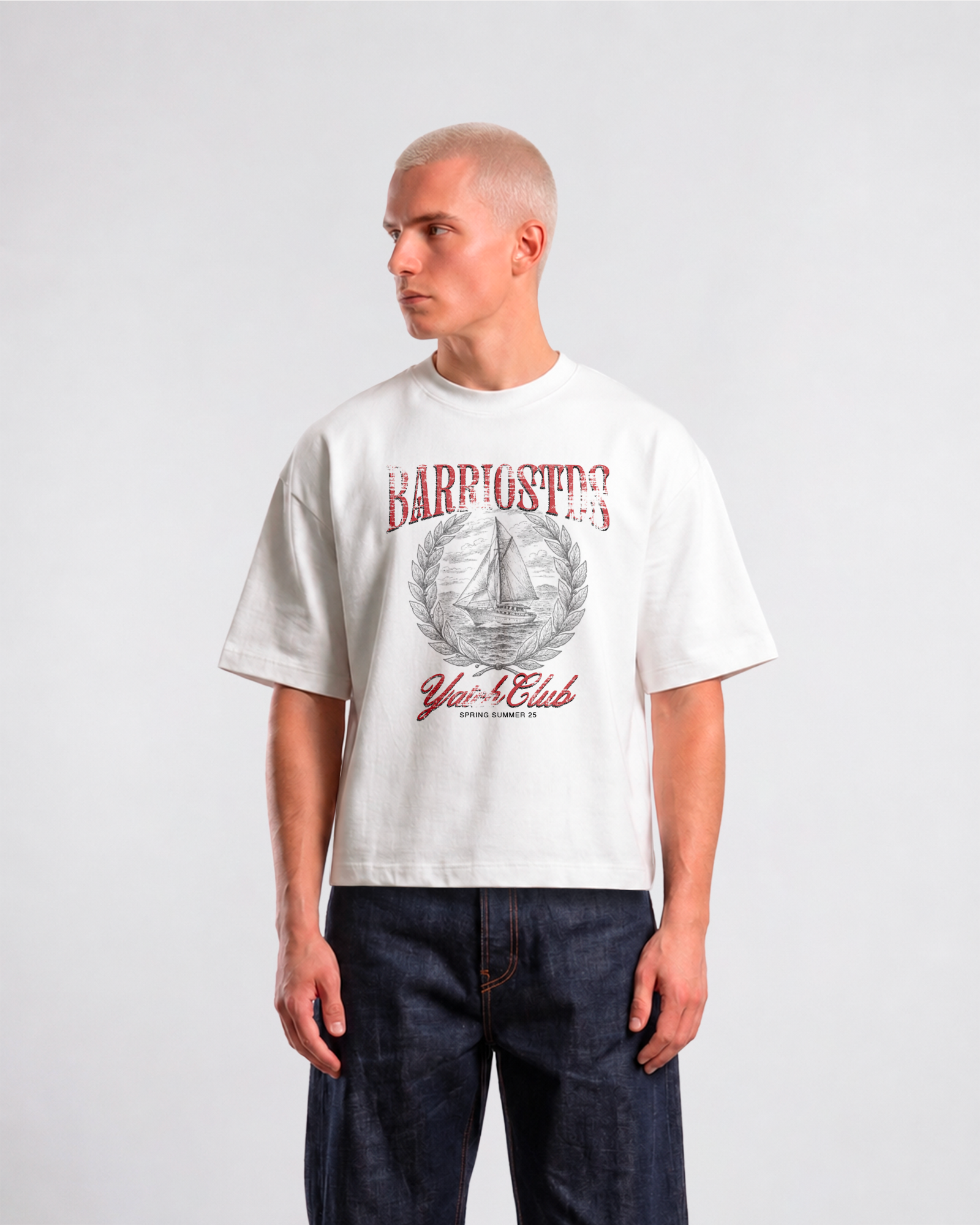 Barrio Studios - Yatch boxy tee bianco