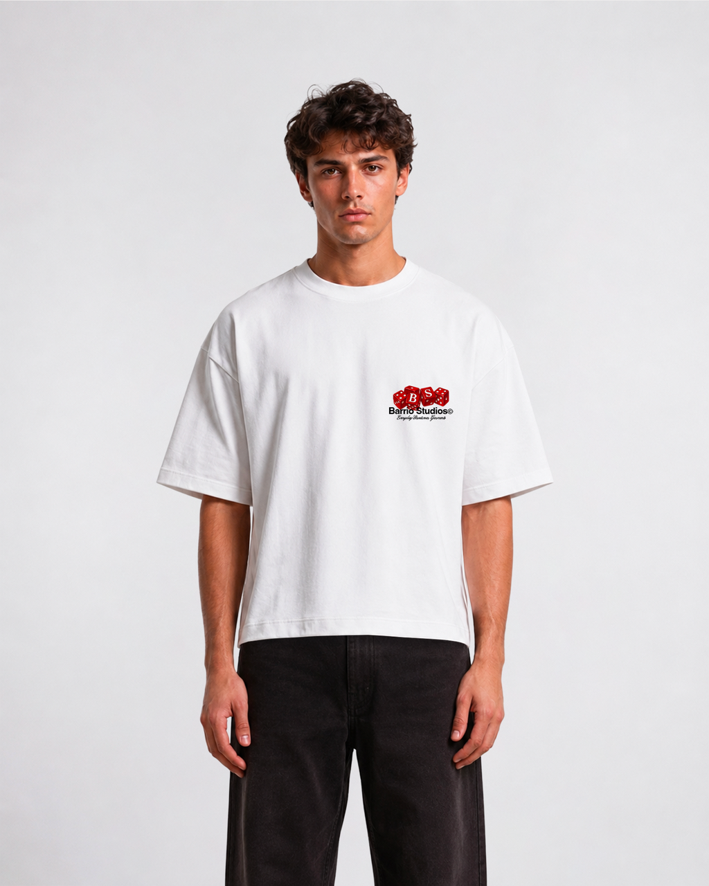 Barrio Studios - Dices boxy tee bianco