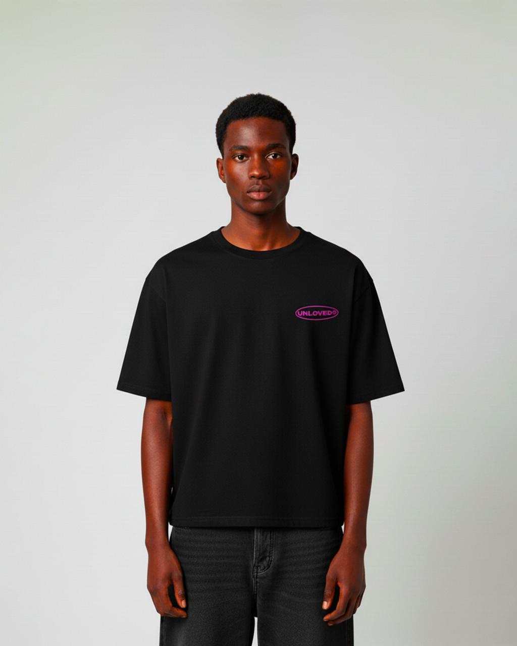 UNLOVED - BROKEN HEART BOXY TEE NERA
