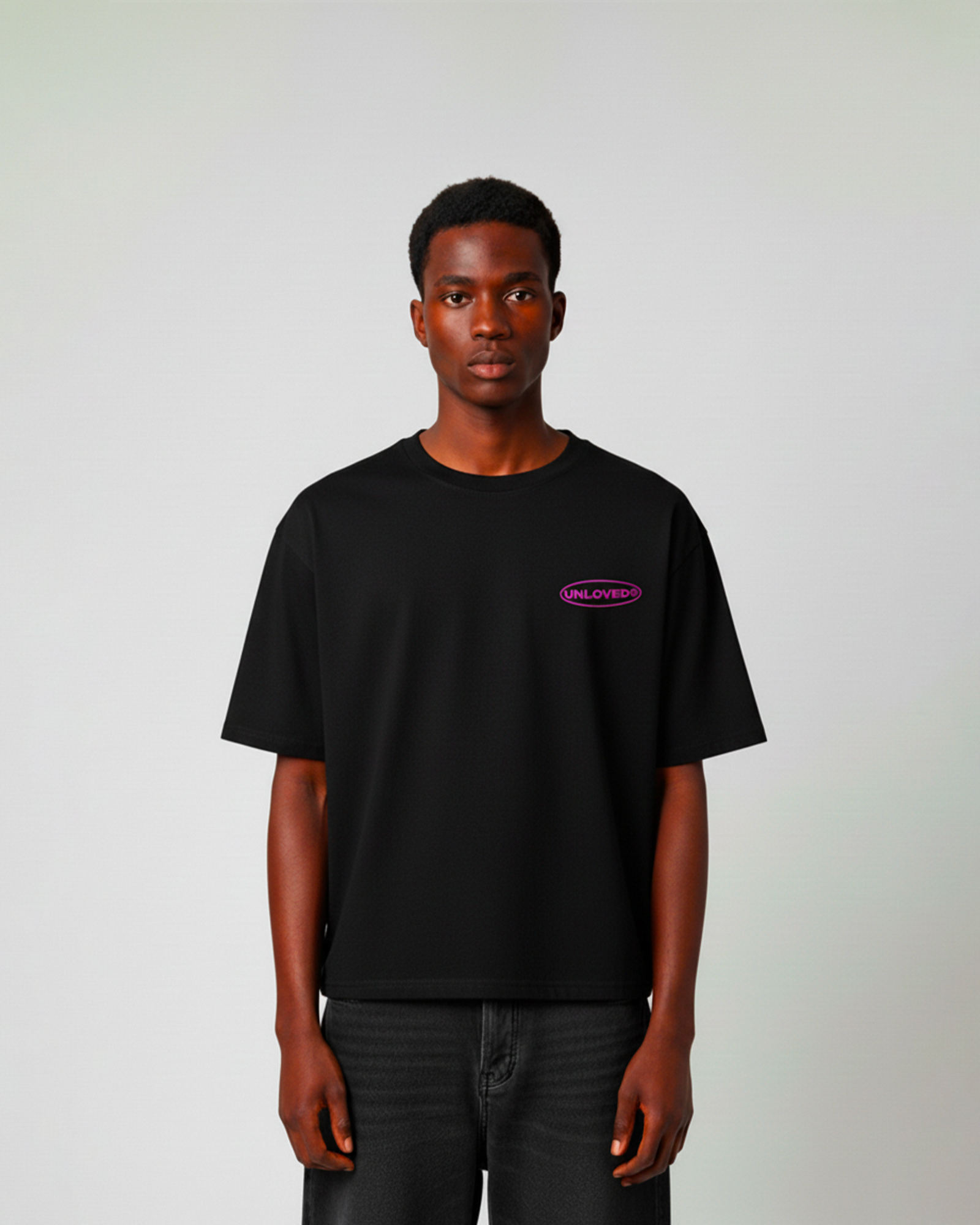 UNLOVED - BROKEN HEART BOXY TEE NERA