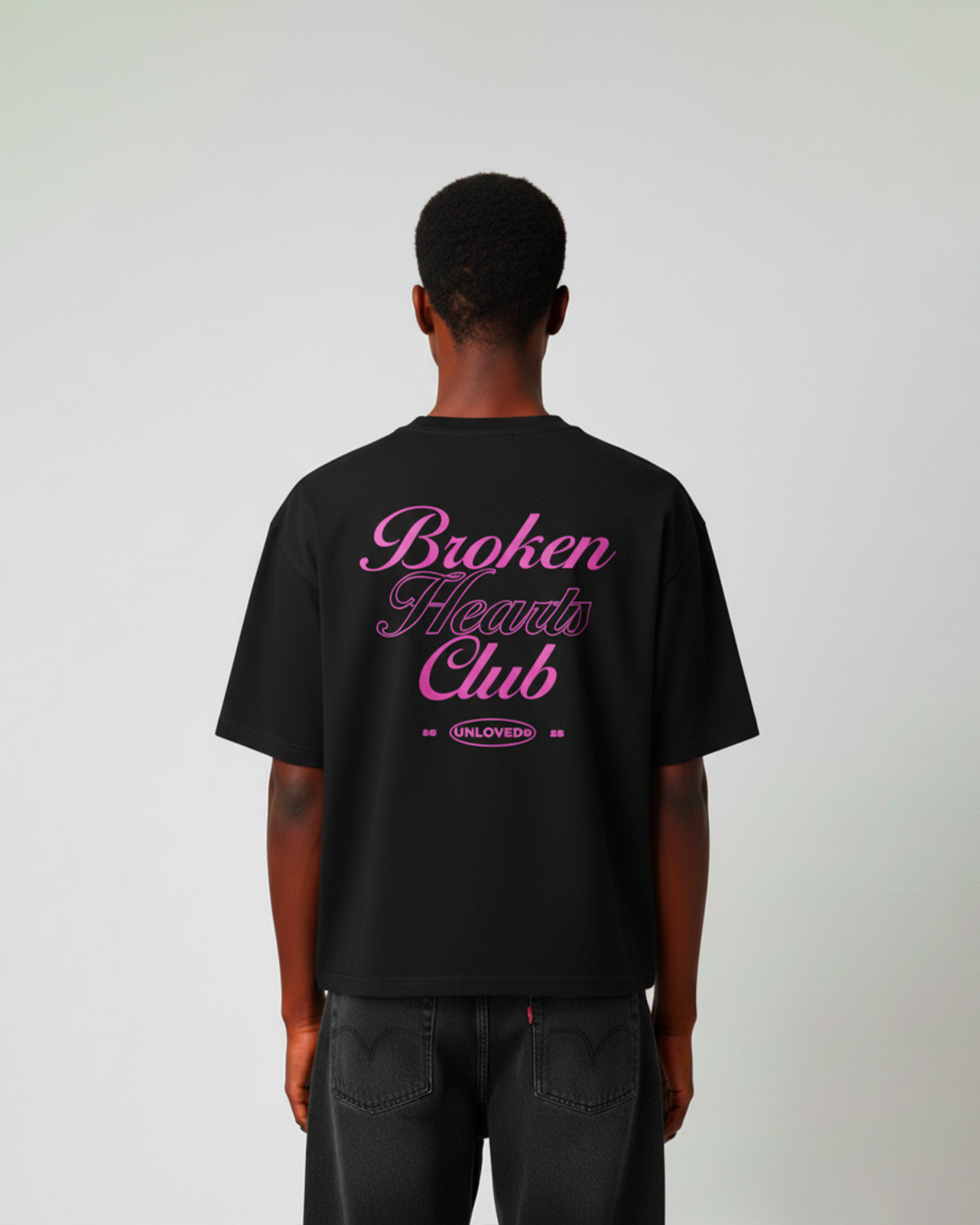 UNLOVED - BROKEN HEART BOXY TEE NERA