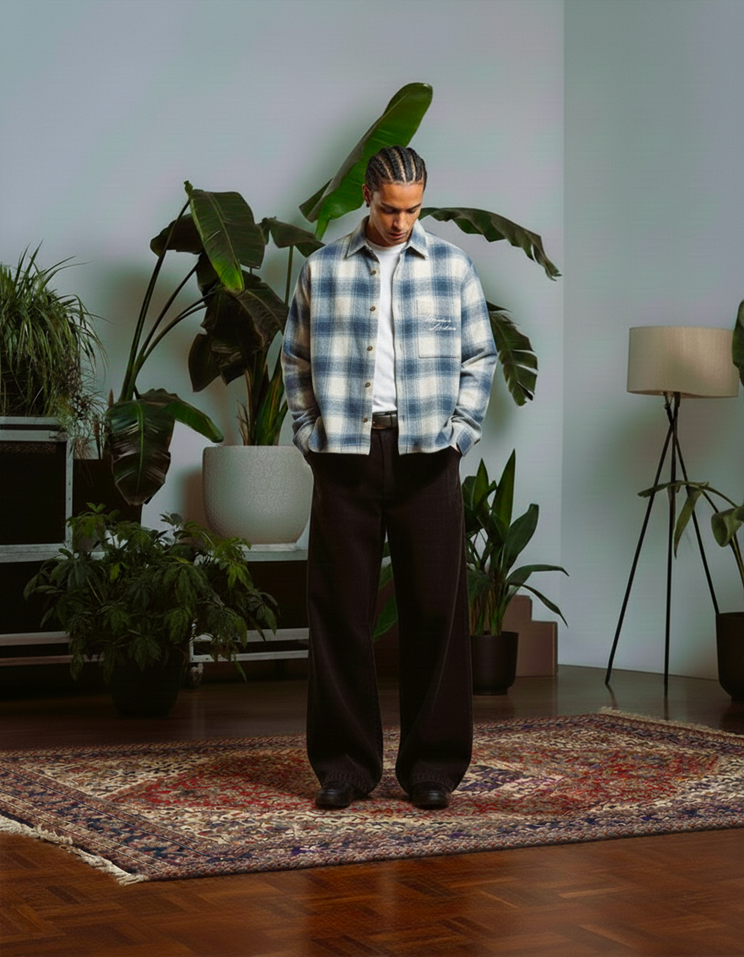 Barrio Studios - Boxy check shirt blu