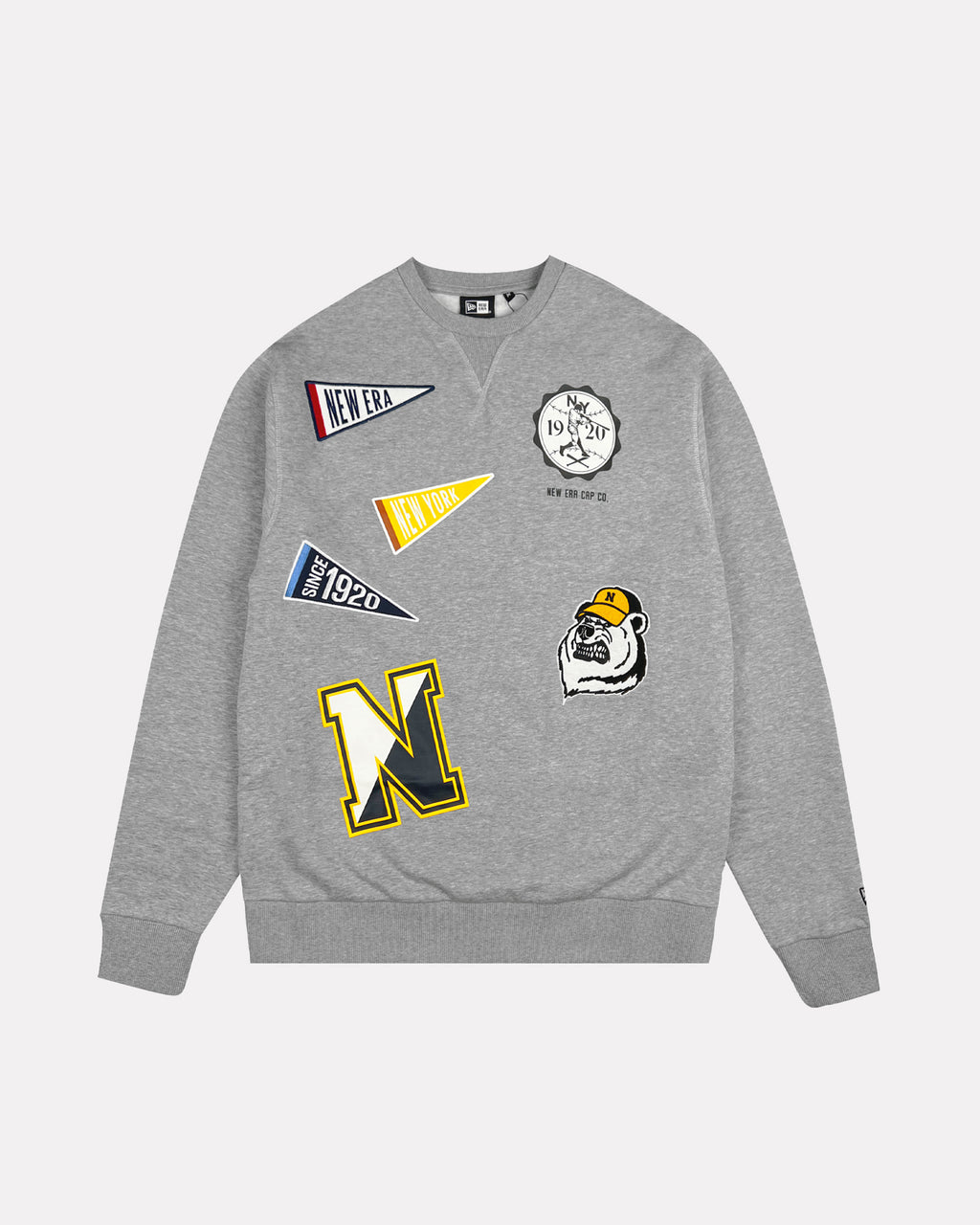 NEW ERA - HERITAGE CREWNECK GRIGIO