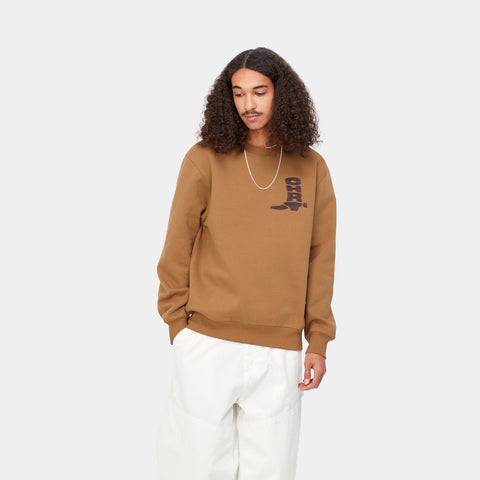 CARHARTT WIP - CREWNECK BOOT SWEAT MARRONE